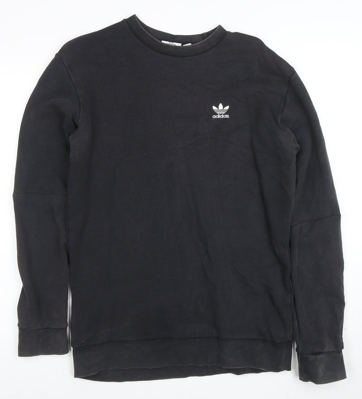 Adidas Mens Black Crew Neck Pullover Sweatshirt S