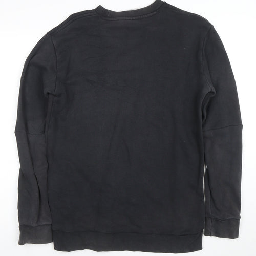Adidas Mens Black Crew Neck Pullover Sweatshirt S