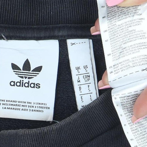 Adidas Mens Black Crew Neck Pullover Sweatshirt S
