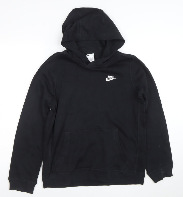 Nike Boys Black XL Pullover Hoodie Sweatshirt 158-170cm Cotton Blend