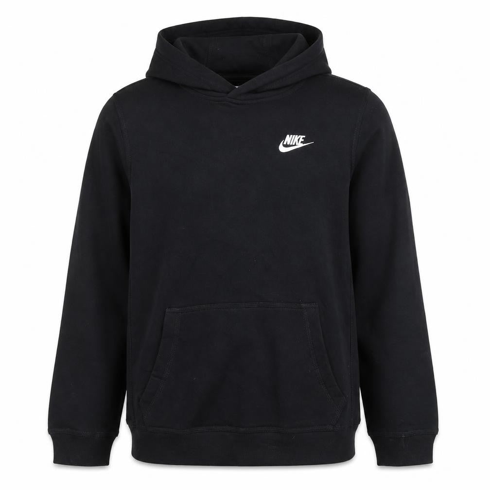 Front view of Nike boys’ black xl pullover hoodie sweatshirt 158-170cm cotton blend