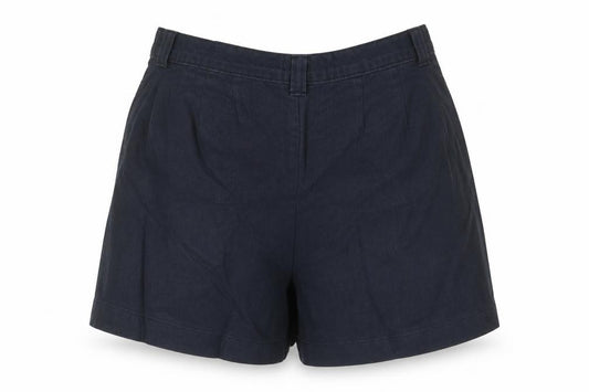 Lee Womens Black Cotton Chino Shorts Size 14 Pleated High Rise Casual