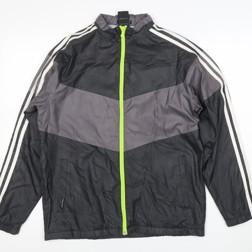 adidas Boys Black ClimaProof Track Jacket 14 Years Full Zip Sports Top