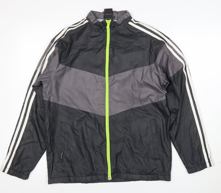 adidas Boys Black ClimaProof Track Jacket 14 Years Full Zip Sports Top