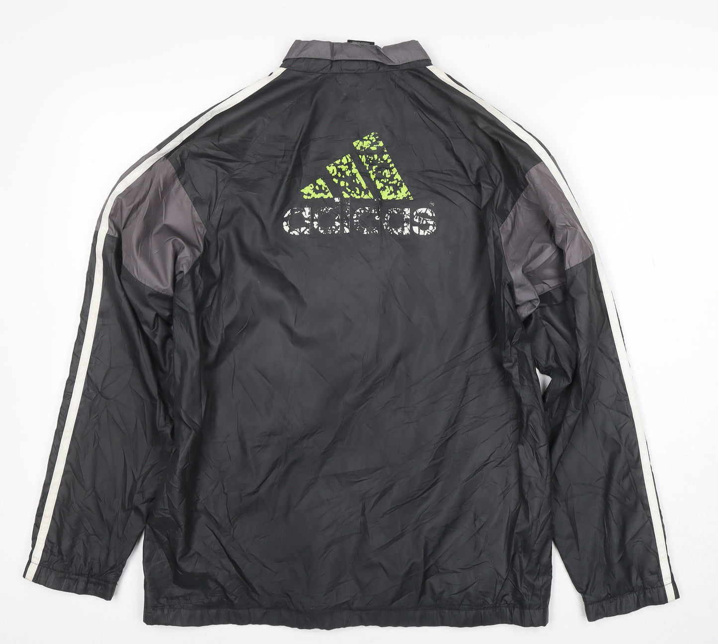 adidas Boys Black ClimaProof Track Jacket 14 Years Full Zip Sports Top