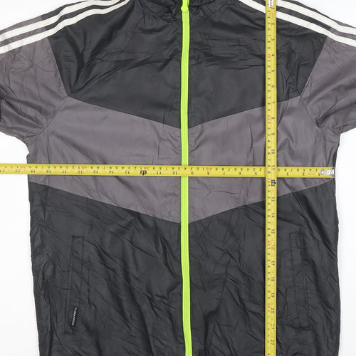 adidas Boys Black ClimaProof Track Jacket 14 Years Full Zip Sports Top