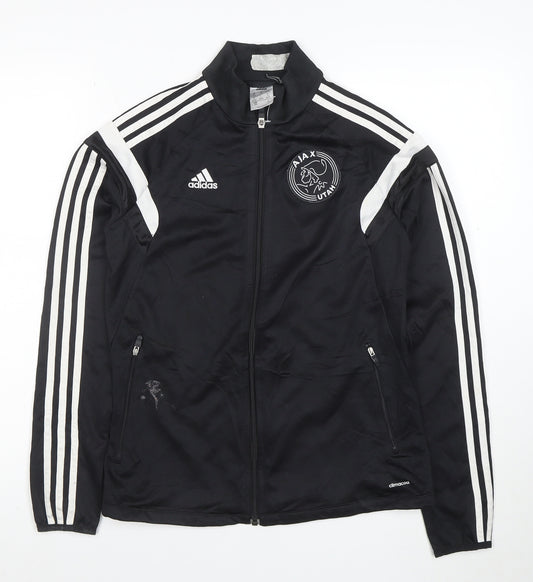 Adidas Women Black Full Zip Ajax Hoodie S ClimaCool Polyester