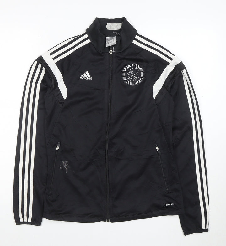Adidas Women Black Full Zip Ajax Hoodie S ClimaCool Polyester