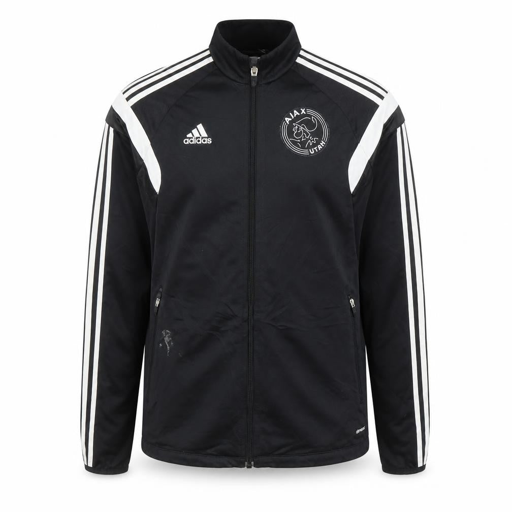 Front view of Adidas Women Black Full Zip Ajax Hoodie S ClimaCool Polyester