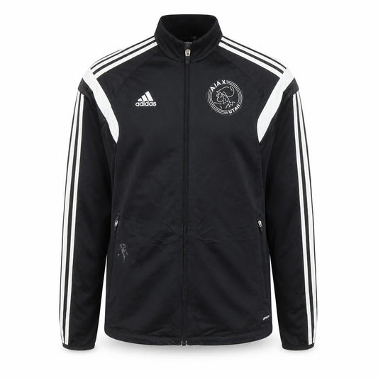 Front view of Adidas Women Black Full Zip Ajax Hoodie S ClimaCool Polyester