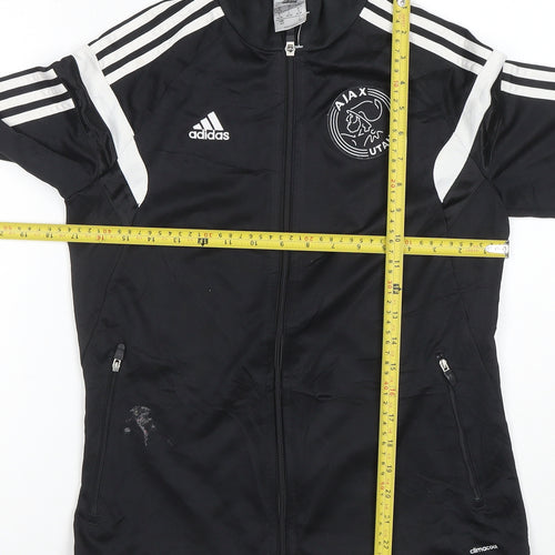 Adidas Women Black Full Zip Ajax Hoodie S ClimaCool Polyester