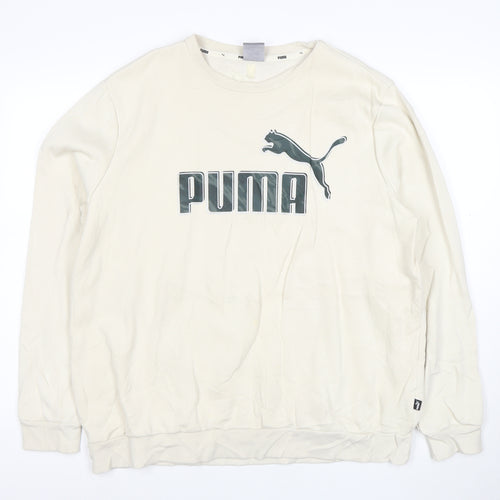 Puma Mens Beige XL Crew Neck Sweatshirt Classic Logo Pullover