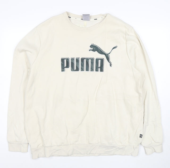 Puma Mens Beige XL Crew Neck Sweatshirt Classic Logo Pullover