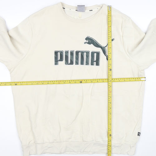 Puma Mens Beige XL Crew Neck Sweatshirt Classic Logo Pullover