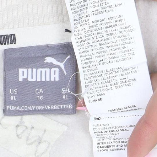 Puma Mens Beige XL Crew Neck Sweatshirt Classic Logo Pullover