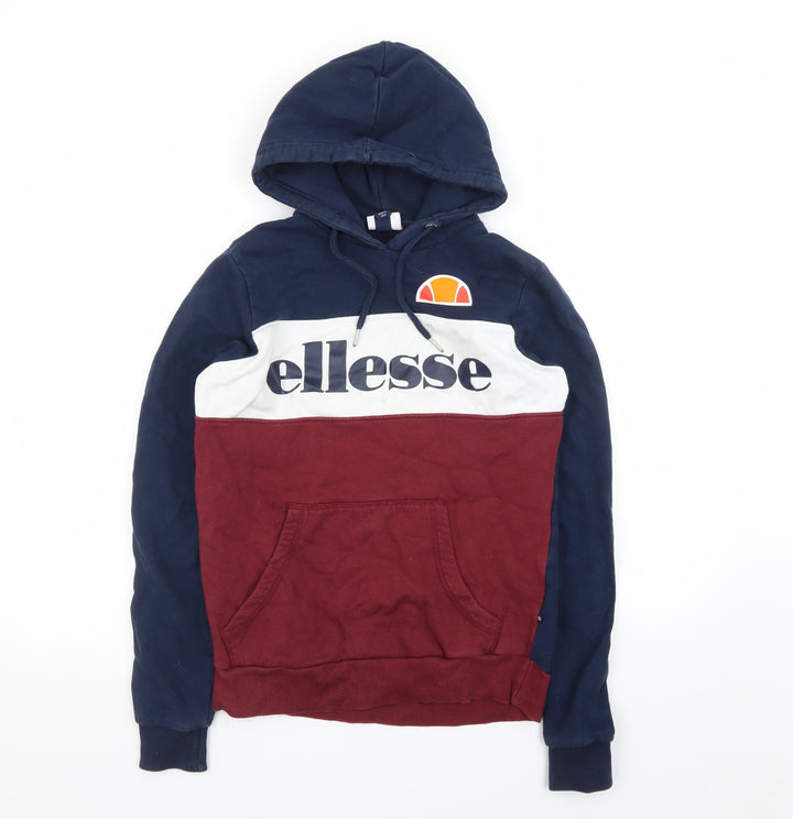 Ellesse Womens Navy Burgundy Colourblock Hoodie Size 8