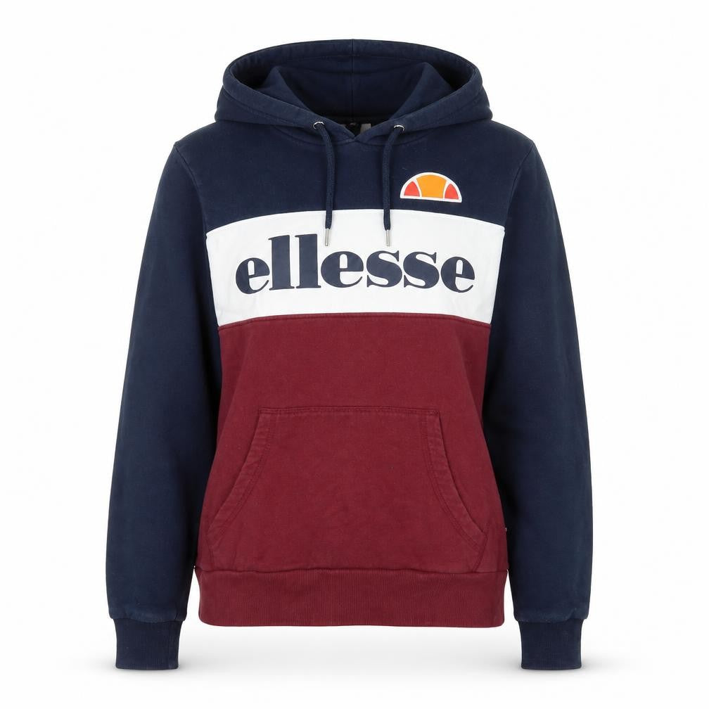 Ellesse Womens Navy Burgundy Colourblock Hoodie Size 8