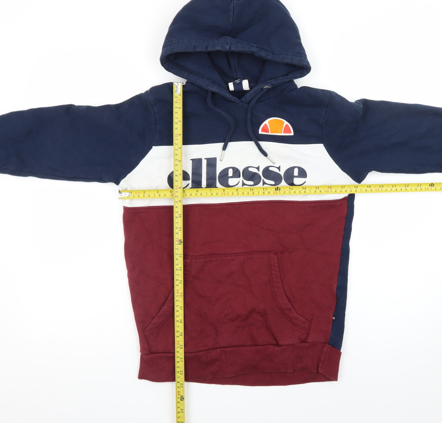 Ellesse Womens Navy Burgundy Colourblock Hoodie Size 8