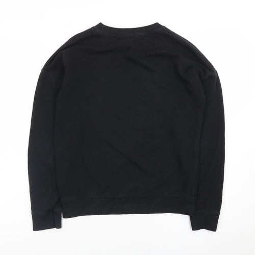 New Look Women's Black Graphic Crew Neck Sweatshirt Size 6
