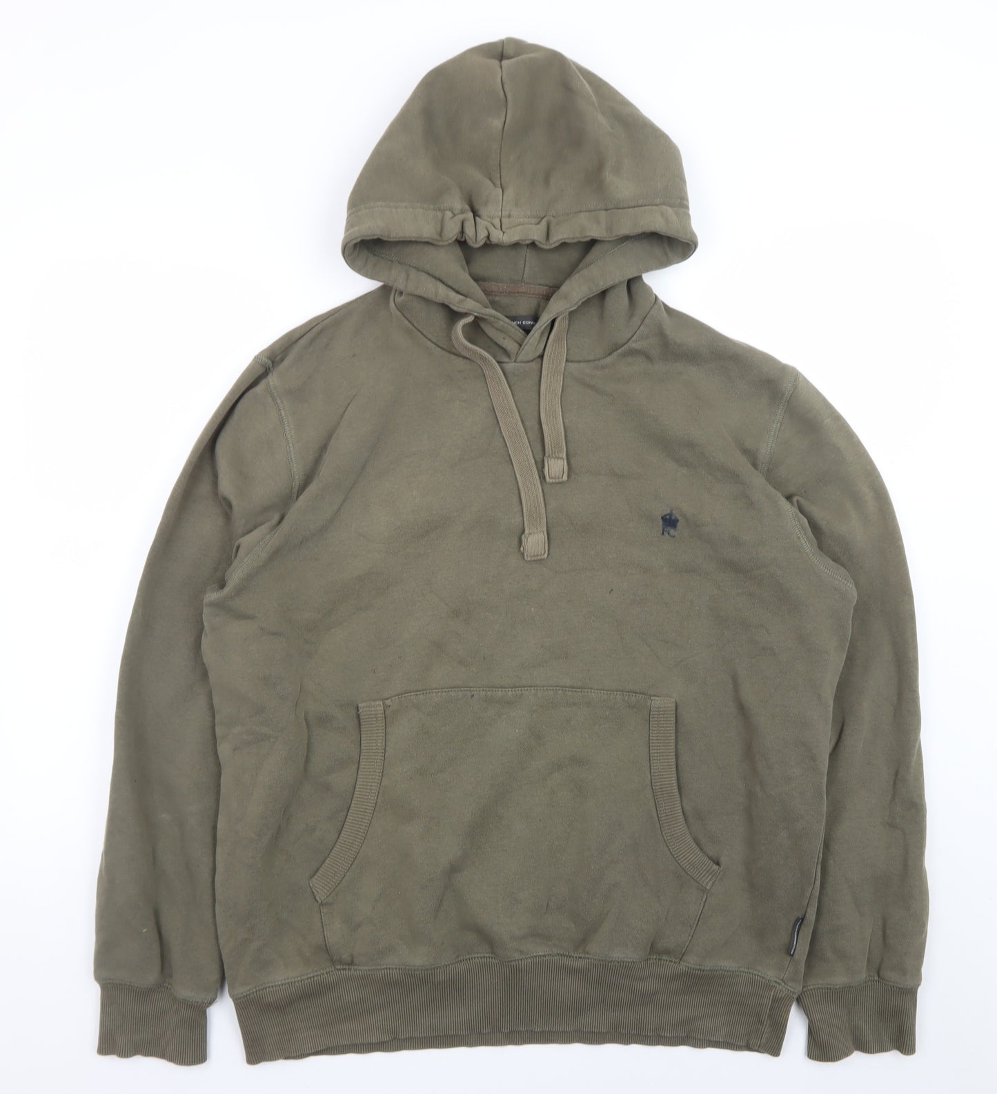 French Connection Men's Khaki Pullover Hoodie XL Cotton Casual