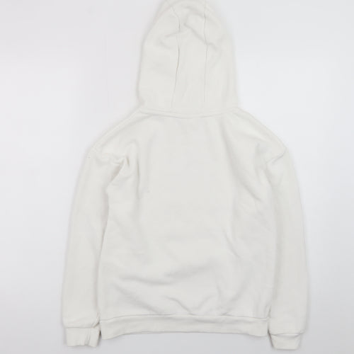 Garfield Boys White Pullover Hoodie 10-11 Years Cartoon Graphic Fleece
