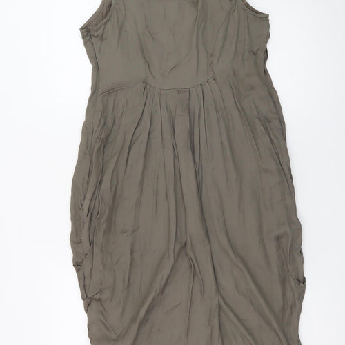 Marks and Spencer Per Una Brown Beaded Shift Dress Size 10