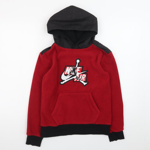 Nike Boys Red Fleece Pullover Hoodie 10-12 Years Jordan Air Logo