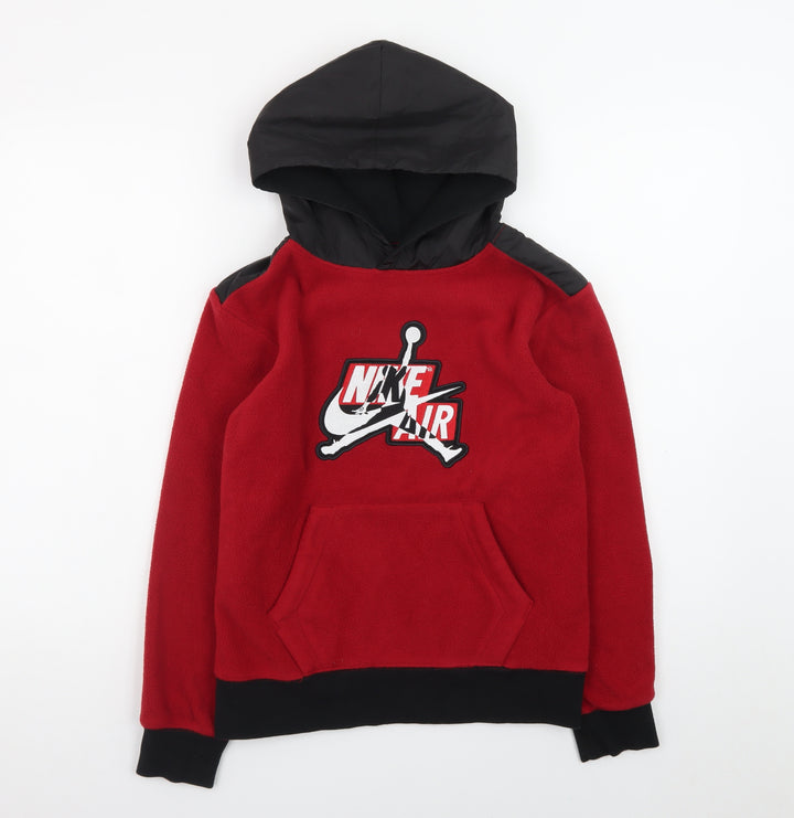 Nike Boys Red Fleece Pullover Hoodie 10-12 Years Jordan Air Logo