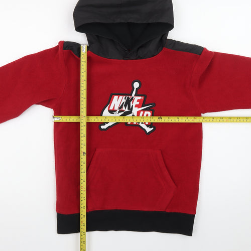 Nike Boys Red Fleece Pullover Hoodie 10-12 Years Jordan Air Logo