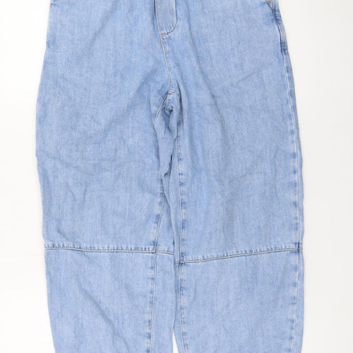 Zara Women's Blue XS Jogger Jeans Relaxed Fit Elastic Waist Denim