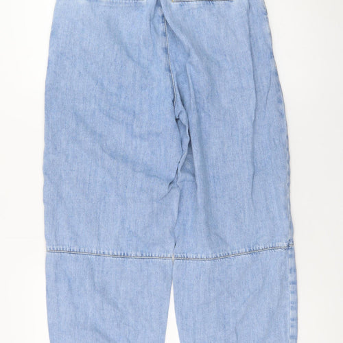 Zara Women's Blue XS Jogger Jeans Relaxed Fit Elastic Waist Denim