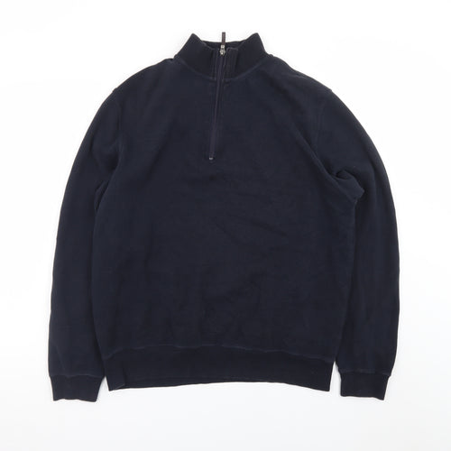 John Partridge Men’s Blue 1/2 Zip Cotton Sweatshirt Size L