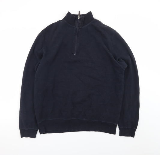 John Partridge Men’s Blue 1/2 Zip Cotton Sweatshirt Size L