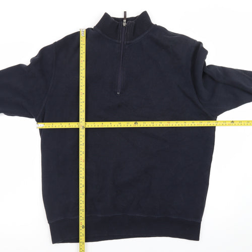 John Partridge Men’s Blue 1/2 Zip Cotton Sweatshirt Size L