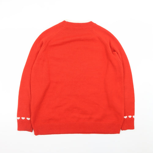 Marks and Spencer Women Red Dog Christmas Jumper M Pullover Knit