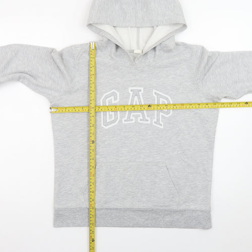 GAP Men’s Grey Pullover Hoodie M Logo Sweatshirt Cotton Blend