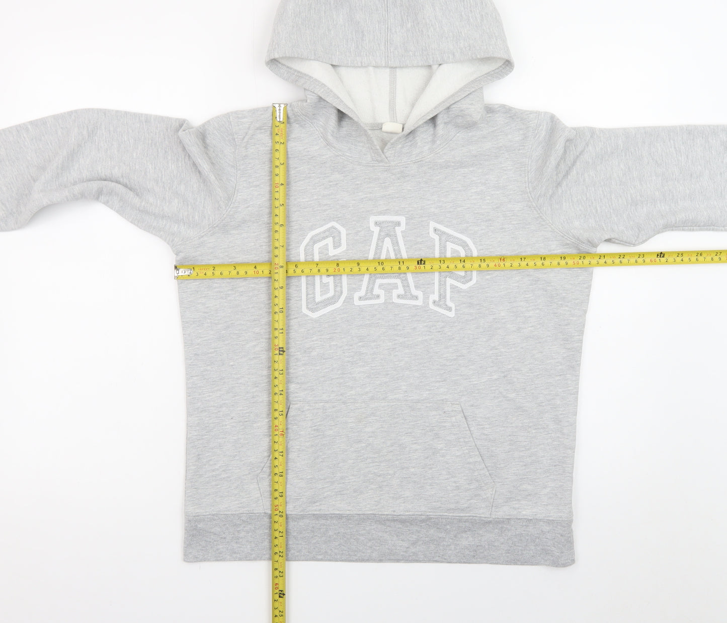 GAP Men’s Grey Pullover Hoodie M Logo Sweatshirt Cotton Blend