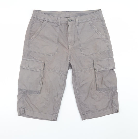 Dunnes Stores Men’s Grey Cargo Shorts Size M 32in Cotton