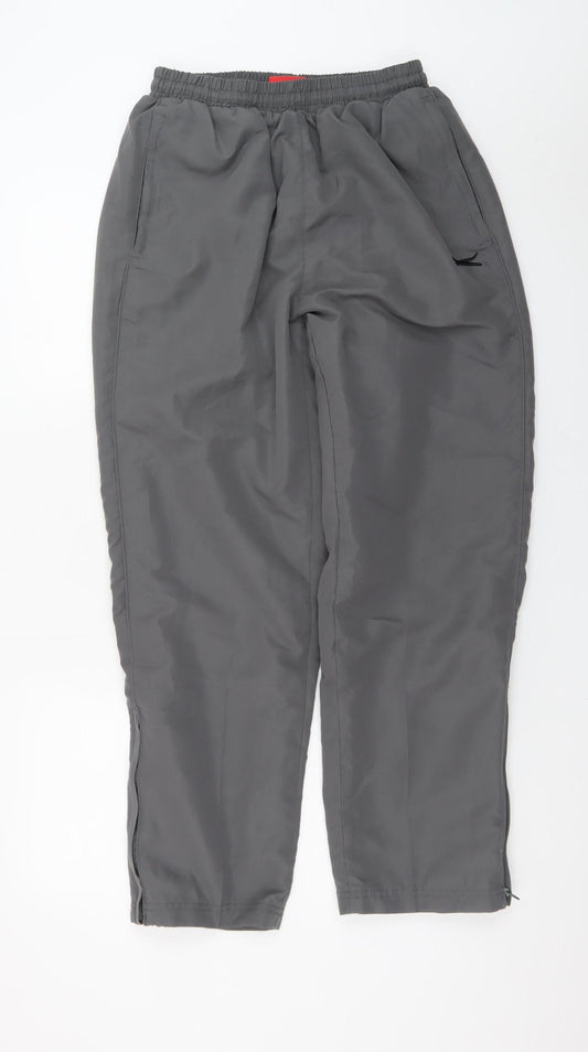 Slazenger Men Grey M Jogger Sweatpants Elastic Waist Ankle Zip