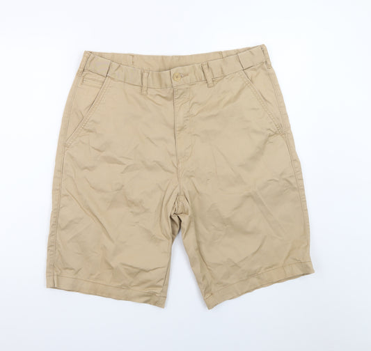 Dunnes Stores Men's Beige Chino Shorts Size 36 Regular Fit Cotton Blend
