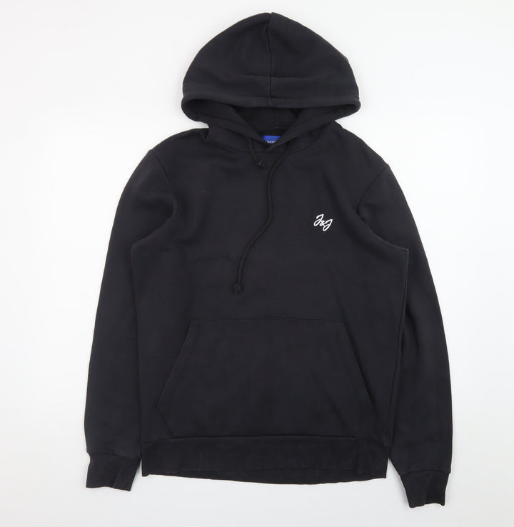 Jack & Jones Men's Black Pullover Hoodie Medium