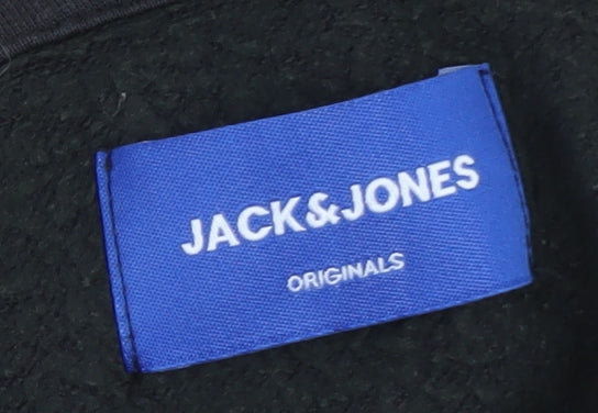 Jack & Jones Men's Black Pullover Hoodie Medium