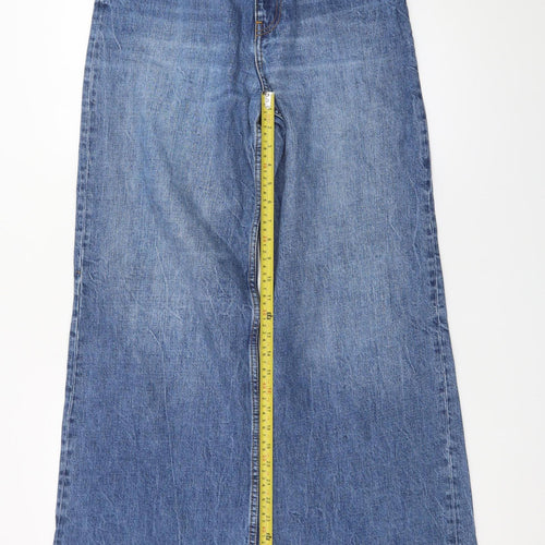 ZARA Women's Blue High Rise Wide-Leg Jeans Size 8