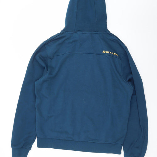 Duck & Cover Men's Blue XL Pullover Hoodie with Logo Print