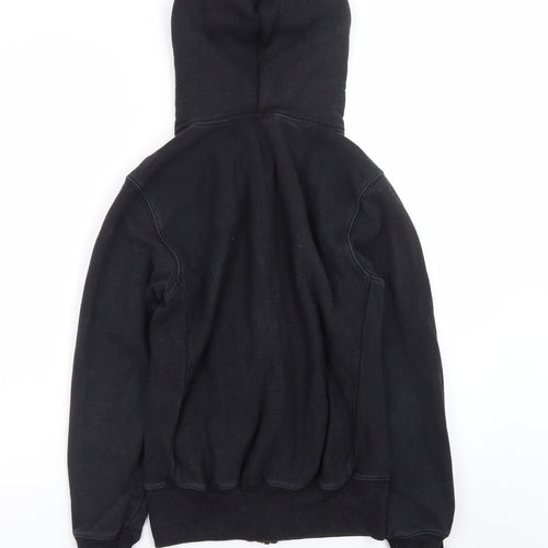Champion Mens Black Small Full Zip Hoodie Reverse Weave Vintage