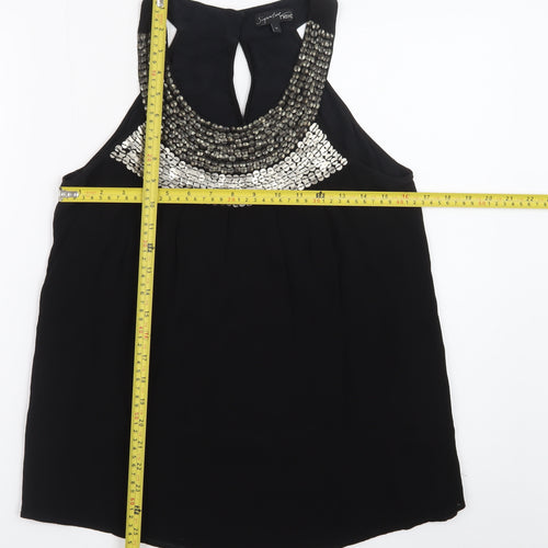 Next Women’s Black Beaded Halter Camisole Blouse Size 12