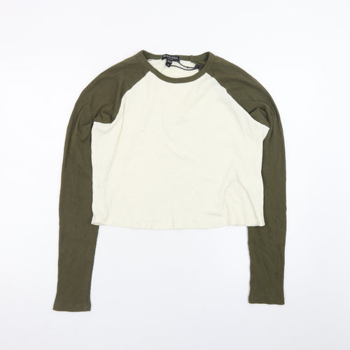 Brave Soul Women’s Multicoloured XL Cropped Long Sleeve T-Shirt