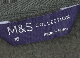 Marks and Spencer Women Khaki Sequin Star Pullover Sweatshirt Size 16