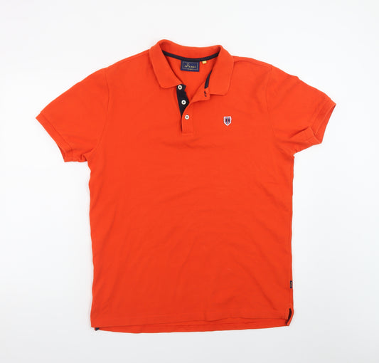 XV Kings Men's Orange Polo Shirt Size L Cotton Classic Fit