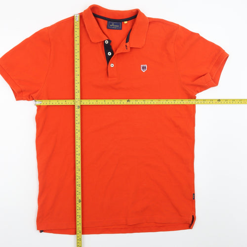 XV Kings Men's Orange Polo Shirt Size L Cotton Classic Fit